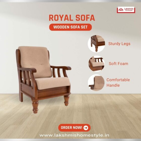 Royal_Wooden_Sofa_Set_3+1+1_Left_View