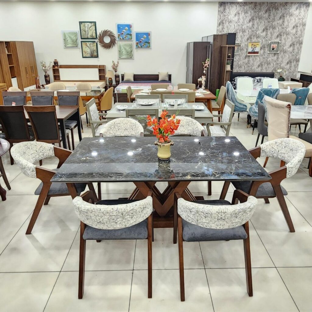 Prima Marble Top Dining Set Lakshmis Home Style