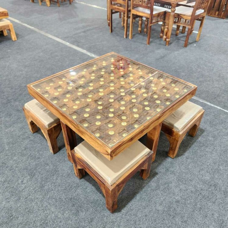 Bhakhra _1+4_Center_table_with_Stool_front