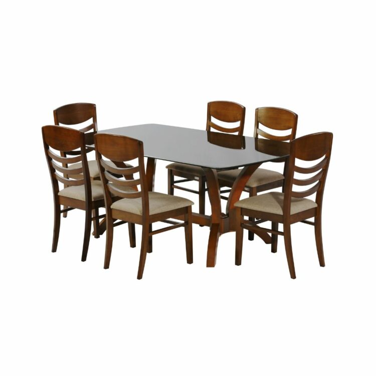 ROCK _Glass_Top_Dining_Table_With_BARON_Dining_Chair