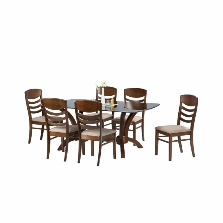ROCK _Glass_Top_Dining_Table_With_BARON_Dining_Chairs_wedge