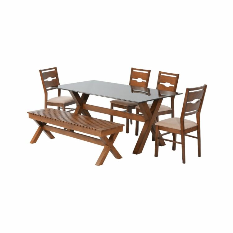 Artic_Dining_Table_with_Megan_Chairs_and_X_Bench