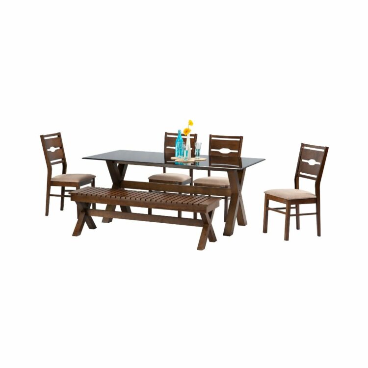 Artic_Dining_Table_with_Megan_Chairs_and_X_Bench_black