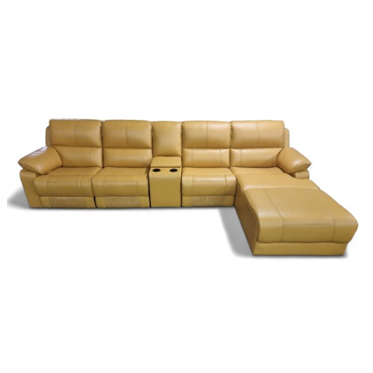 Recliner_Sofa_L1 1MR+1F+console+1F_With_Motorised_Lounger_front