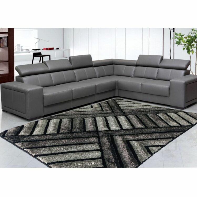 DUNE_Grey_Color_Designer_Shaggy_Carpet_with_Sofa