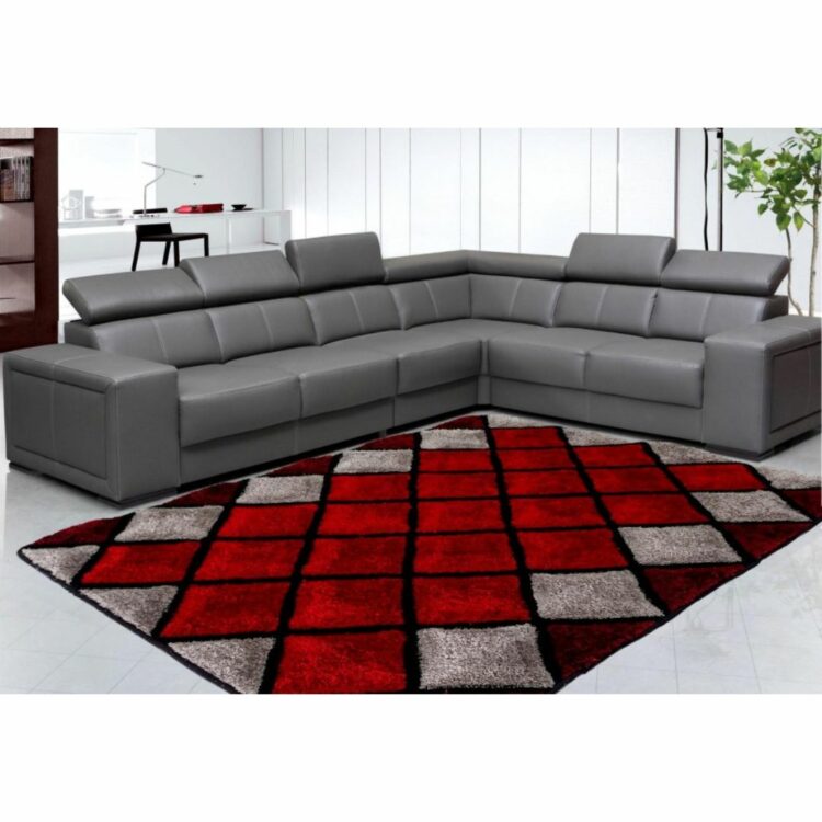 Grand_Red_Color_Designer_Shaggy_Carpet_background_grey_sofa