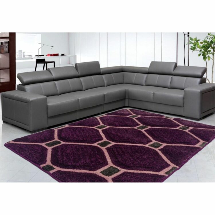 Liberty-Purple_Color_Designer_Shaggy_Carpet_with_sofa