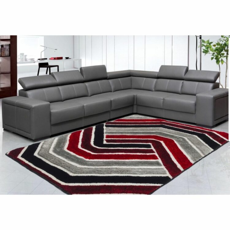 METRO_Red_Designer_Shaggy_Carpet_with_Sofa