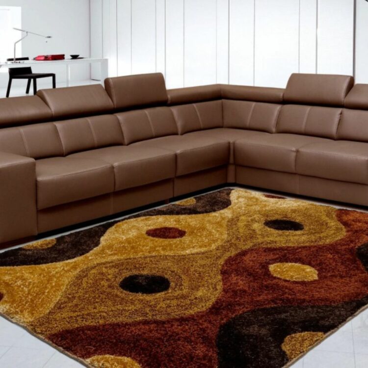 CENTERPIECE_Brown_Color_Designer_Shaggy_Carpet