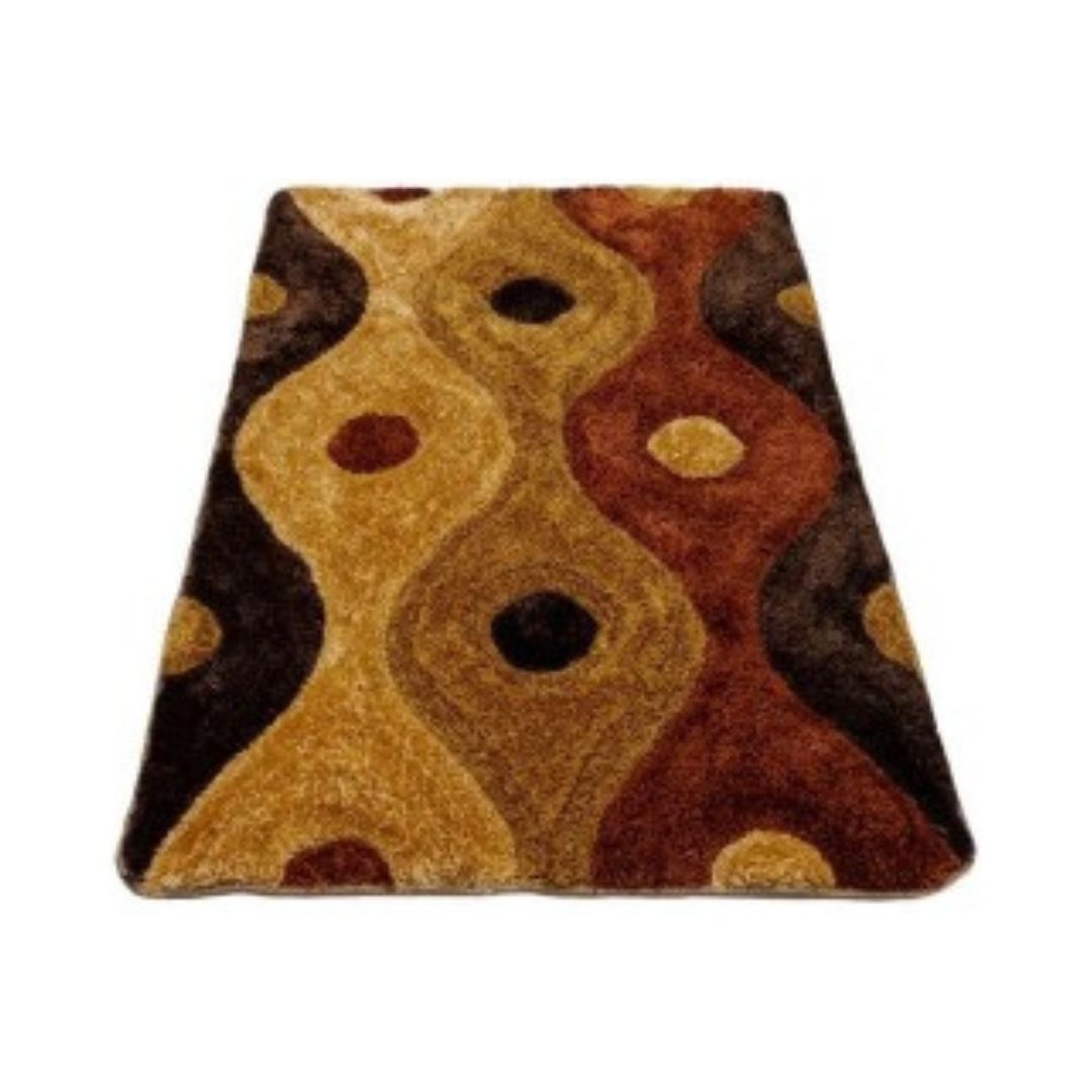 CENTERPIECE_Brown_Color_Designer_Shaggy_Carpet_full_view