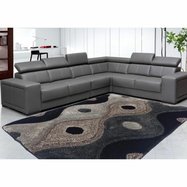 CENTERPIECE_Grey Color Designer Shaggy Carpet-with_sofa