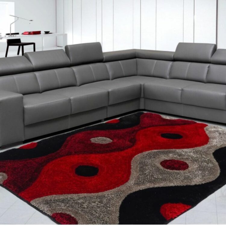 CENTERPIECE_Red_Color_Designer_Shaggy_Carpet