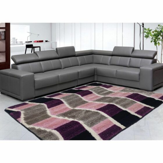 KOBE_Purple_Color_Designer_Shaggy_Carpet_with_sofa