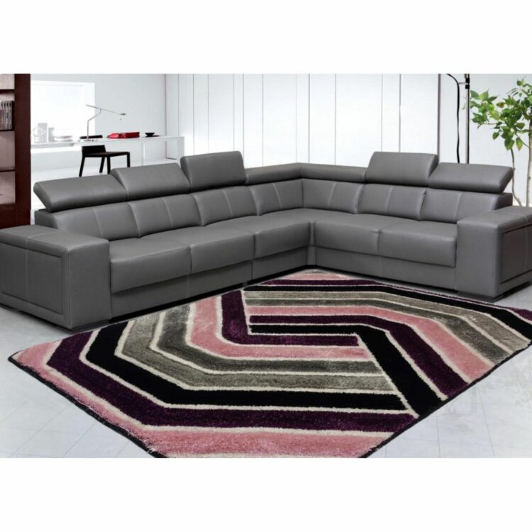 METRO_Purple_Designer_Shaggy_Carpet-with_sofa