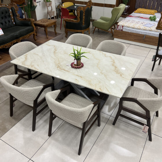 DYCUS Dining Table & BOOKER Sand Dining Chair